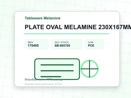 PLATE OVAL MELAMINE 230X167MM - Tableware Melamine - IMPA 170405 - UOM PCE