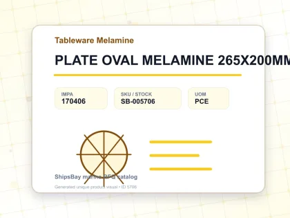 PLATE OVAL MELAMINE 265X200MM - Tableware Melamine - IMPA 170406 - UOM PCE
