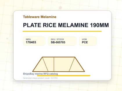 PLATE RICE MELAMINE 190MM - Tableware Melamine - IMPA 170403 - UOM PCE