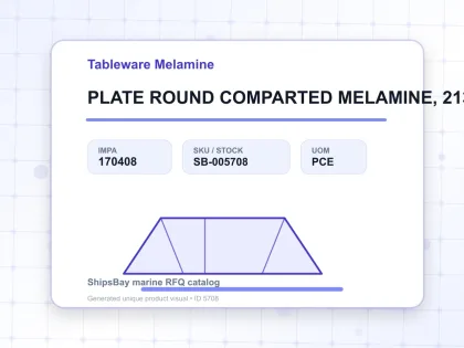 PLATE ROUND COMPARTED MELAMINE, 213MM - Tableware Melamine - IMPA 170408 - UOM PCE