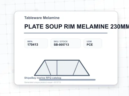 PLATE SOUP RIM MELAMINE 230MM - Tableware Melamine - IMPA 170413 - UOM PCE