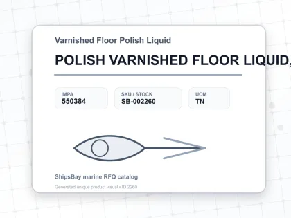 POLISH VARNISHED FLOOR LIQUID, 500CC - Varnished Floor Polish Liquid - IMPA 550384 - UOM TN