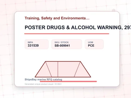 POSTER DRUGS & ALCOHOL WARNING, 297X210MM - Training, Safety and Environmental Posters - IMPA 331539 - UOM PCE