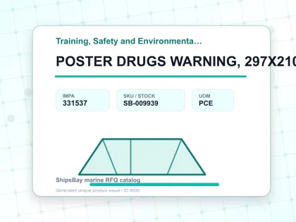 POSTER DRUGS WARNING, 297X210MM - Training, Safety and Environmental Posters - IMPA 331537 - UOM PCE
