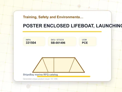POSTER ENCLOSED LIFEBOAT, LAUNCHING #1004W 475X330MM - Training, Safety and Environmental Posters - IMPA 331504 - UOM PCE