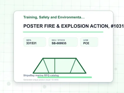 POSTER FIRE & EXPLOSION ACTION, #1031W 475X330MM - Training, Safety and Environmental Posters - IMPA 331531 - UOM PCE