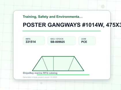 POSTER GANGWAYS #1014W, 475X330MM - Training, Safety and Environmental Posters - IMPA 331514 - UOM PCE
