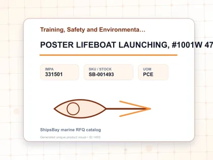POSTER LIFEBOAT LAUNCHING, #1001W 475X330MM - Training, Safety and Environmental Posters - IMPA 331501 - UOM PCE