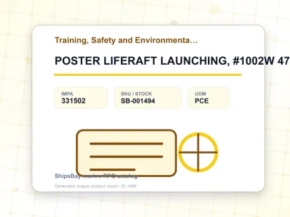 POSTER LIFERAFT LAUNCHING, #1002W 475X330MM - Training, Safety and Environmental Posters - IMPA 331502 - UOM PCE