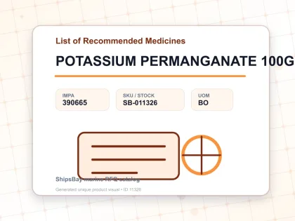 POTASSIUM PERMANGANATE 100GRM - List of Recommended Medicines - IMPA 390665 - UOM BO