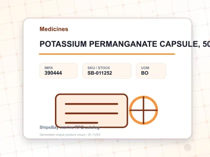 POTASSIUM PERMANGANATE CAPSULE, 50CAP - Medicines - IMPA 390444 - UOM BO