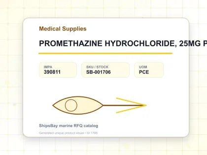 PROMETHAZINE HYDROCHLORIDE, 25MG PER ML FOR U.K. SHIPS - Medical Supplies - IMPA 390811 - UOM PCE
