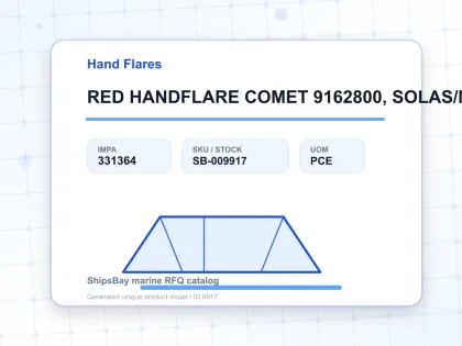 RED HANDFLARE COMET 9162800, SOLAS/MED APPROVED - Hand Flares - IMPA 331364 - UOM PCE