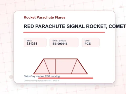 RED PARACHUTE SIGNAL ROCKET, COMET 9163100 SOLAS/MED - Rocket Parachute Flares - IMPA 331361 - UOM PCE