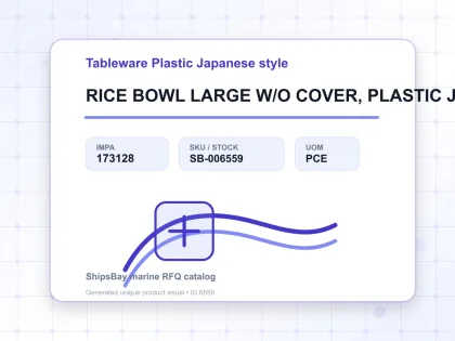 RICE BOWL LARGE W/O COVER, PLASTIC JAPANESE STYLE - Tableware Plastic Japanese style - IMPA 173128 - UOM PCE