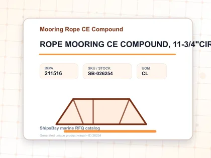 ROPE MOORING CE COMPOUND, 11-3/4"CIRX200MTR W/NK CERT. - Mooring Rope CE Compound - IMPA 211516 - UOM CL