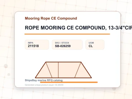 ROPE MOORING CE COMPOUND, 13-3/4"CIRX200MTR W/NK CERT. - Mooring Rope CE Compound - IMPA 211518 - UOM CL