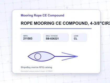 ROPE MOORING CE COMPOUND, 4-3/8"CIRX200MTR W/NK CERT. - Mooring Rope CE Compound - IMPA 211503 - UOM CL