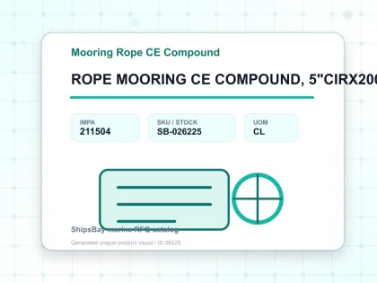ROPE MOORING CE COMPOUND, 5"CIRX200MTR W/NK CERT. - Mooring Rope CE Compound - IMPA 211504 - UOM CL