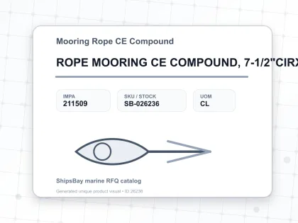 ROPE MOORING CE COMPOUND, 7-1/2"CIRX200MTR W/NK CERT. - Mooring Rope CE Compound - IMPA 211509 - UOM CL