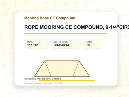 ROPE MOORING CE COMPOUND, 9-1/4"CIRX200MTR W/NK CERT. - Mooring Rope CE Compound - IMPA 211512 - UOM CL