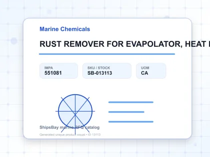 RUST REMOVER FOR EVAPOLATOR, HEAT EXCHANGER & BOILER 18LTR - Marine Chemicals - IMPA 551081 - UOM CA
