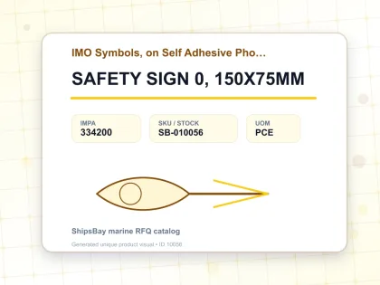 SAFETY SIGN 0, 150X75MM - IMO Symbols, on Self Adhesive Photoluminescent Vinyl - IMPA 334200 - UOM PCE