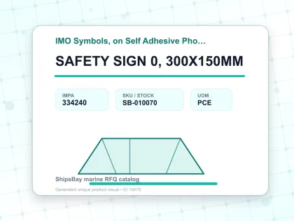 SAFETY SIGN 0, 300X150MM - IMO Symbols, on Self Adhesive Photoluminescent Vinyl - IMPA 334240 - UOM PCE