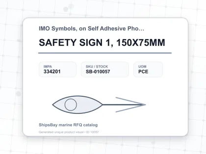 SAFETY SIGN 1, 150X75MM - IMO Symbols, on Self Adhesive Photoluminescent Vinyl - IMPA 334201 - UOM PCE