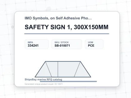 SAFETY SIGN 1, 300X150MM - IMO Symbols, on Self Adhesive Photoluminescent Vinyl - IMPA 334241 - UOM PCE