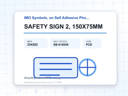 SAFETY SIGN 2, 150X75MM - IMO Symbols, on Self Adhesive Photoluminescent Vinyl - IMPA 334202 - UOM PCE