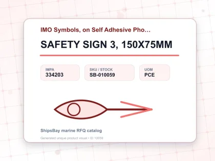SAFETY SIGN 3, 150X75MM - IMO Symbols, on Self Adhesive Photoluminescent Vinyl - IMPA 334203 - UOM PCE
