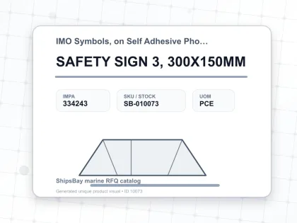 SAFETY SIGN 3, 300X150MM - IMO Symbols, on Self Adhesive Photoluminescent Vinyl - IMPA 334243 - UOM PCE