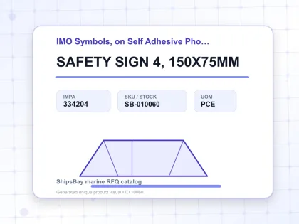 SAFETY SIGN 4, 150X75MM - IMO Symbols, on Self Adhesive Photoluminescent Vinyl - IMPA 334204 - UOM PCE