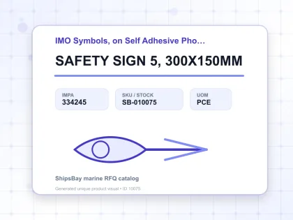 SAFETY SIGN 5, 300X150MM - IMO Symbols, on Self Adhesive Photoluminescent Vinyl - IMPA 334245 - UOM PCE