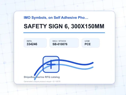 SAFETY SIGN 6, 300X150MM - IMO Symbols, on Self Adhesive Photoluminescent Vinyl - IMPA 334246 - UOM PCE
