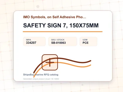 SAFETY SIGN 7, 150X75MM - IMO Symbols, on Self Adhesive Photoluminescent Vinyl - IMPA 334207 - UOM PCE