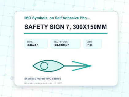 SAFETY SIGN 7, 300X150MM - IMO Symbols, on Self Adhesive Photoluminescent Vinyl - IMPA 334247 - UOM PCE