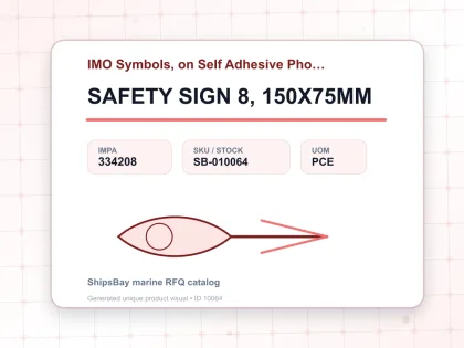 SAFETY SIGN 8, 150X75MM - IMO Symbols, on Self Adhesive Photoluminescent Vinyl - IMPA 334208 - UOM PCE