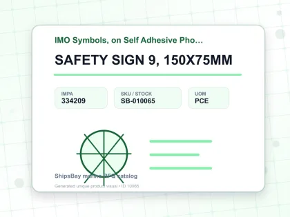 SAFETY SIGN 9, 150X75MM - IMO Symbols, on Self Adhesive Photoluminescent Vinyl - IMPA 334209 - UOM PCE