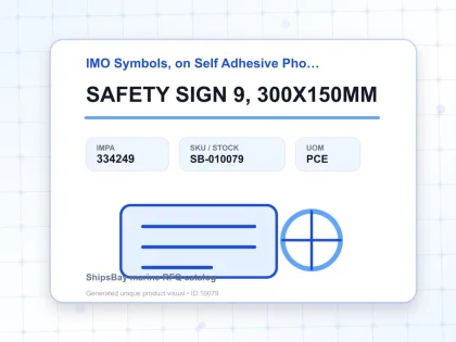 SAFETY SIGN 9, 300X150MM - IMO Symbols, on Self Adhesive Photoluminescent Vinyl - IMPA 334249 - UOM PCE