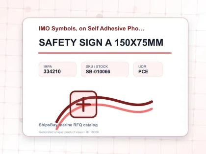 SAFETY SIGN A 150X75MM - IMO Symbols, on Self Adhesive Photoluminescent Vinyl - IMPA 334210 - UOM PCE