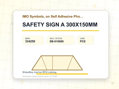 SAFETY SIGN A 300X150MM - IMO Symbols, on Self Adhesive Photoluminescent Vinyl - IMPA 334250 - UOM PCE