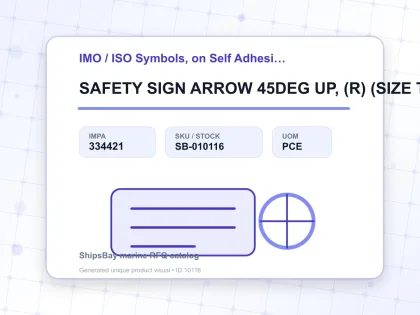 SAFETY SIGN ARROW 45DEG UP, (R) (SIZE TO BE SPECIFIED) - IMO / ISO Symbols, on Self Adhesive Photoluminescent Vinyl - IMPA 334421 - UOM PCE