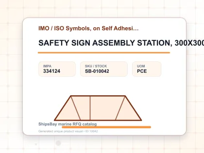 SAFETY SIGN ASSEMBLY STATION, 300X300MM (IMO) - IMO / ISO Symbols, on Self Adhesive Photoluminescent Vinyl - IMPA 334124 - UOM PCE