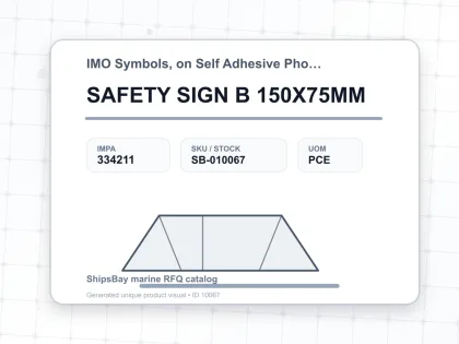 SAFETY SIGN B 150X75MM - IMO Symbols, on Self Adhesive Photoluminescent Vinyl - IMPA 334211 - UOM PCE