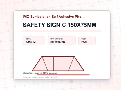 SAFETY SIGN C 150X75MM - IMO Symbols, on Self Adhesive Photoluminescent Vinyl - IMPA 334212 - UOM PCE