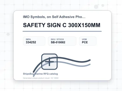 SAFETY SIGN C 300X150MM - IMO Symbols, on Self Adhesive Photoluminescent Vinyl - IMPA 334252 - UOM PCE