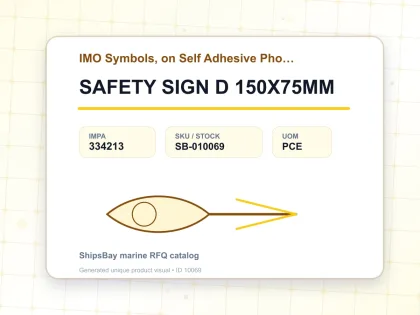 SAFETY SIGN D 150X75MM - IMO Symbols, on Self Adhesive Photoluminescent Vinyl - IMPA 334213 - UOM PCE