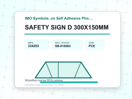 SAFETY SIGN D 300X150MM - IMO Symbols, on Self Adhesive Photoluminescent Vinyl - IMPA 334253 - UOM PCE